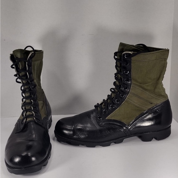 GENESCO Black and Green Men\'s Combat size 13 pre owned Exellent condition main image 7
